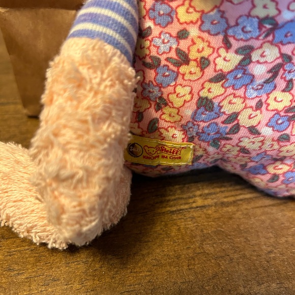 Steiff Pink Baby Stuffed Animal Hippo - Picture 5 of 5